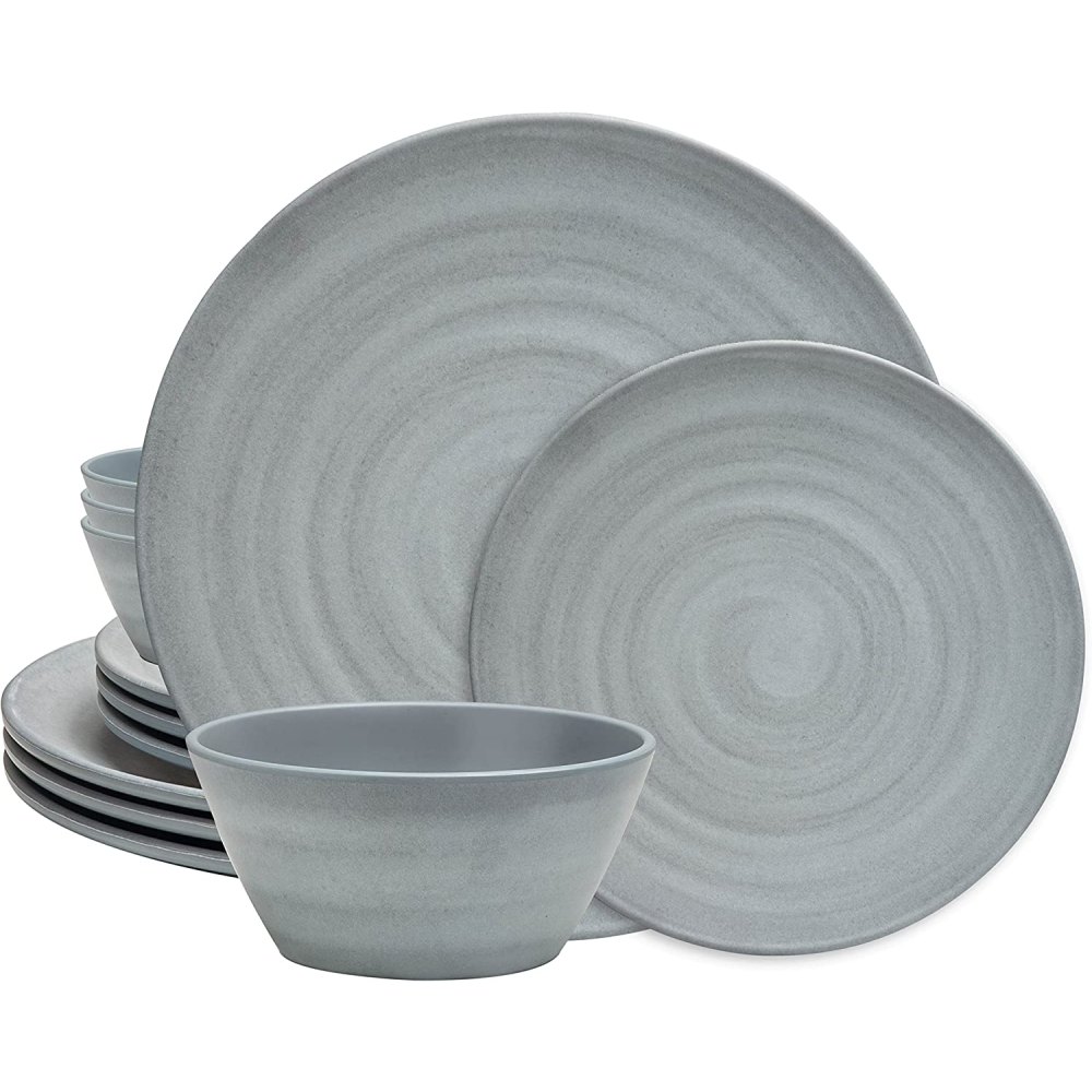 Reusable Plastic Dinnerware Set (Organica Black): image 9
