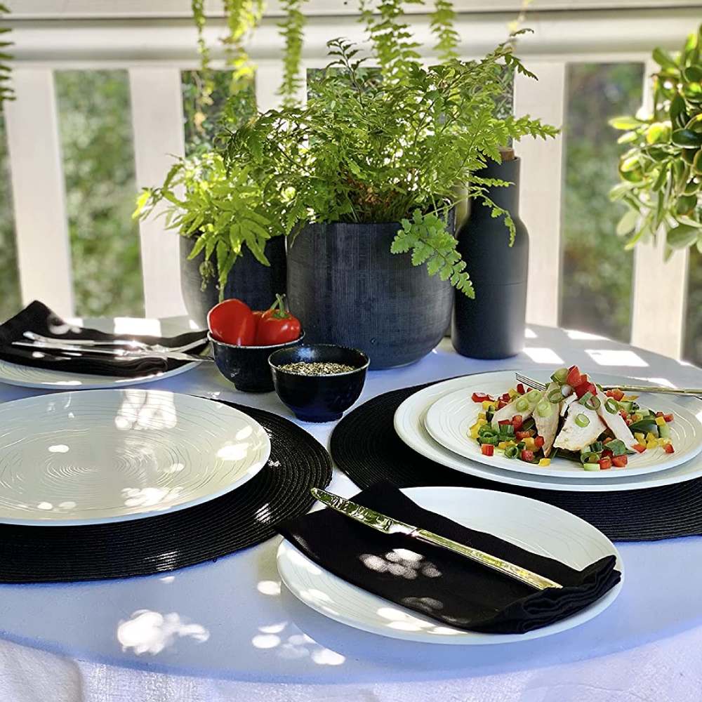 Reusable Plastic Dinnerware Set (Organica Black): image 10