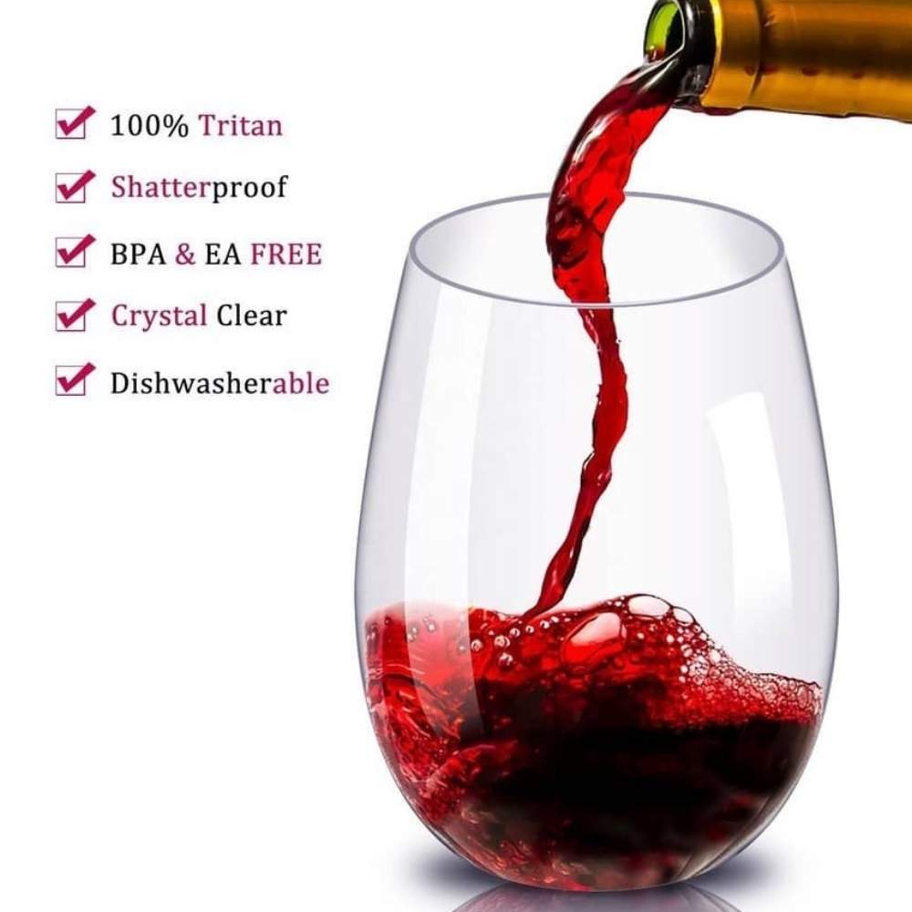 Plastic Stemless Wine Glass: image 3