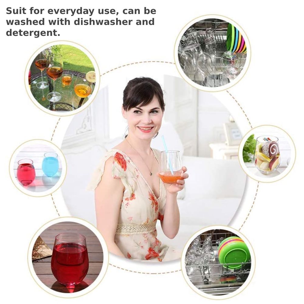 Plastic Stemless Wine Glass: image 7